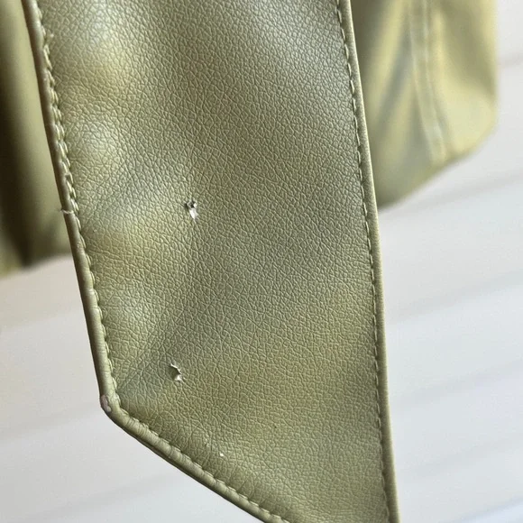 Show Me Your MuMu Penny Lane Olive Green Faux Fur-Trim Tie-Waist Coat - Picture 4 of 8